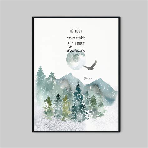 John 3:30 KJV Bible Quote Print He must increase but I must | Etsy