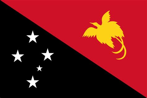 The lower triangle is black and features four white. File:Flag of Papua New Guinea (3-2).svg - Wikimedia Commons