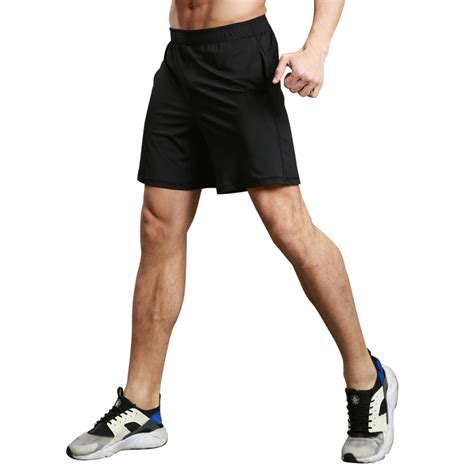 wholesale men casual simple solid color mid waist quick drying breathable sports shorts