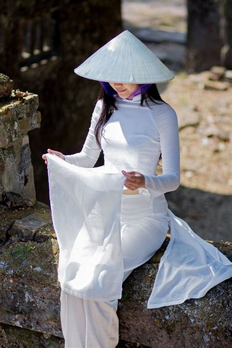 Ao Dai Hue Art Print Oriental Fashion Vietnamese Long Dress