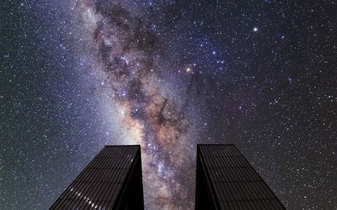 Landscape Nature Milky Way Observatory Starry Night Lights Galaxy Long
