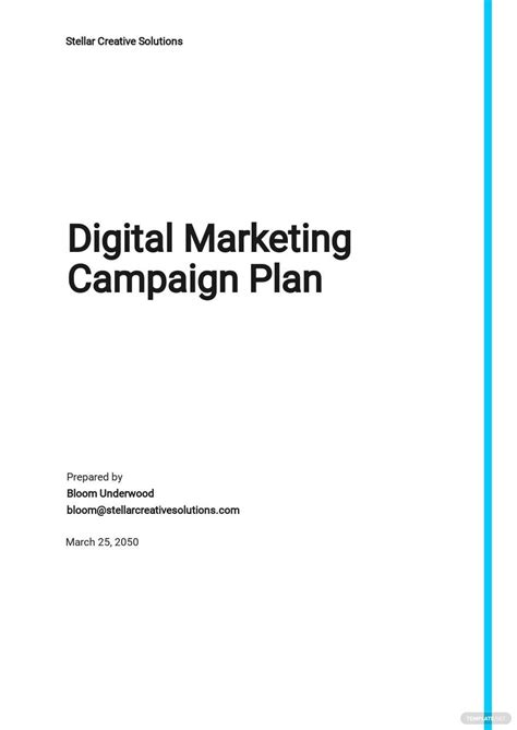 Free Sample Digital Marketing Campaign Plan Template Google Docs Word Apple Pages Pdf