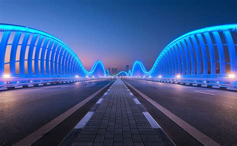 The Meydan Bridge In Dubai Brilliantly Illuminated Ledinside