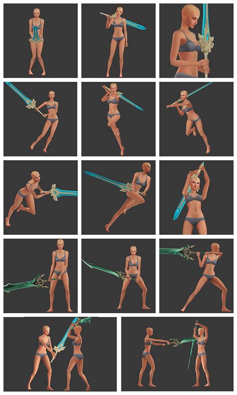 Pin By Lindsey Becker On ПОЗЫ Sims4 Sims Sword Poses Sims 4