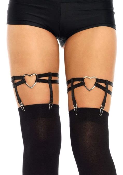 garter suspender with heart women s stockings leg avenue