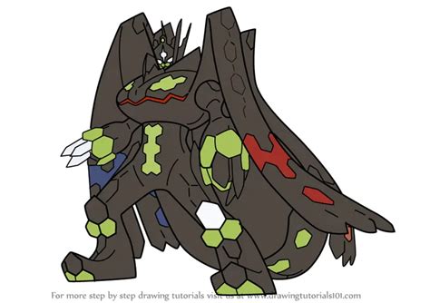 How to Draw Zygarde Complete Forme from Pokemon Sun and Moon Pokémon