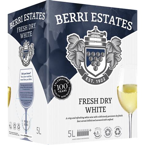 Berri Estates Cask Wine Dry White 5l Woolworths