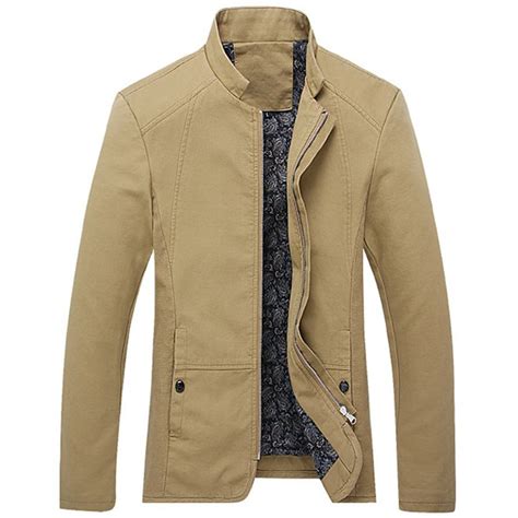 2017 New Autumn Jacket Men Casual Slim Fit Solid Color Cotton Coats