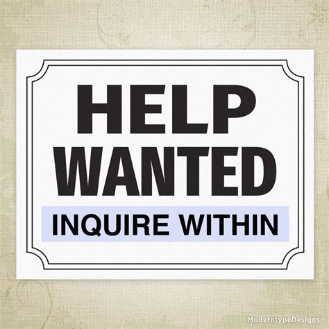 Help Wanted Printable Sign
