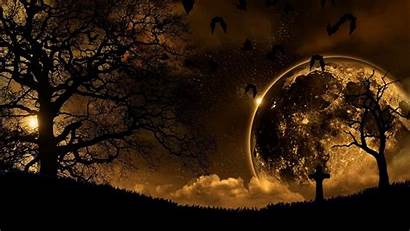Moon Gothic Dark Trees Wallpapers