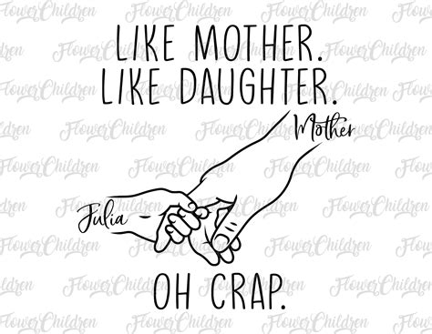 Personalized Like Mother Like Daughter Oh Crap Svg Funny Mom Etsy