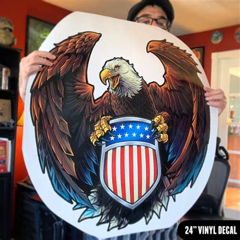 Eagle With Us Flag Crest Vinyl Decal Flyland Designs Freelance