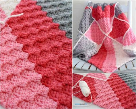Bernat Pop Geomertic Baby Blanket Free Crochet Pattern
