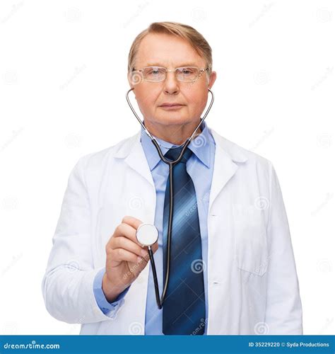 Smiling Doctor Or Professor With Stethoscope Stock Photo Image Of