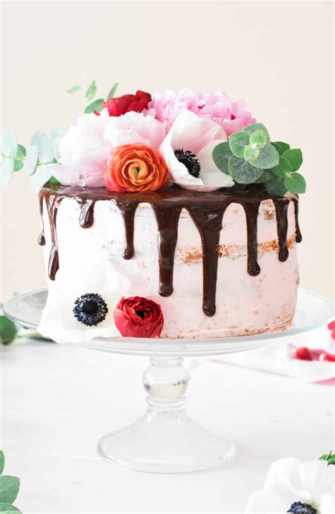 Chocolate Covered Strawberry Birthday Cake With Fresh Flowers The