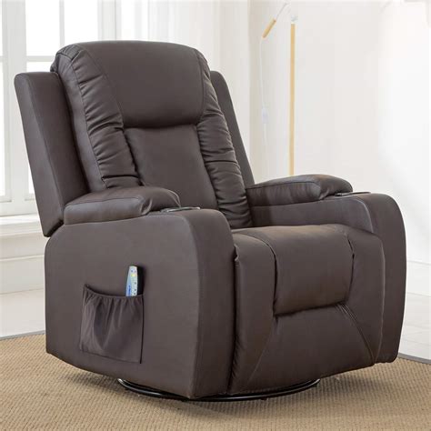 comhoma leather recliner chair modern rocker with heated massage ergonomic lounge 360 degree