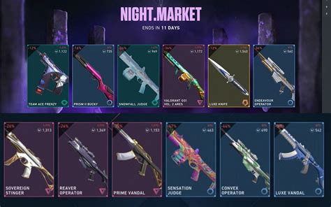 Valorant Night Market 5 Rarest Weapon Skins Players Can Expect In