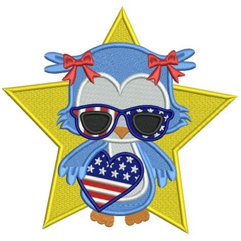 4th of july independence day is a simply modern flyer design by psdmarket team to be used with photoshop cs3 and higher. Patriotic Owl Independence Day Holding USA Flag Heart ...