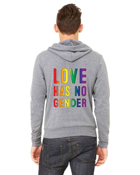 Mens Rainbow Love Has No Gender C9 Gray Zipper Hoodie Gay Lesbian Lgbt Equality Ebay