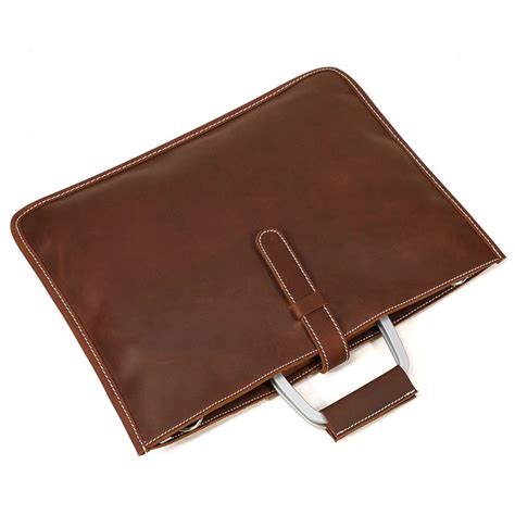 Leather Briefcase File Bag Folder Bag Genuine Leather Etsy