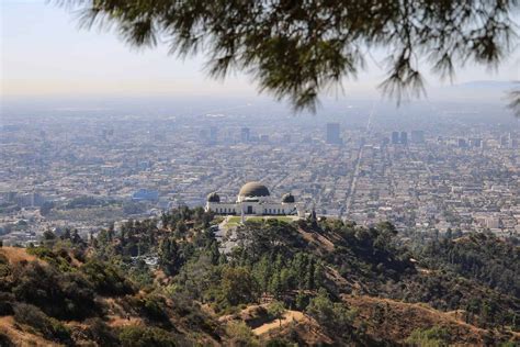 View Of Griffith Observatory While Hiking To The Hollywood Sign