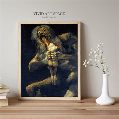 Francisco Goya Saturn Devouring His Son Dark Vintage Etsy