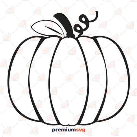 Black Pumpkin Outline Svg Basic Pumpkin Svg Instant Download Premiumsvg