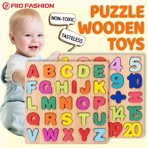 Jigsaw Puzzles Kid Toys Abc Alphabet Digital Puzzle Wooden Toys Kid