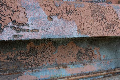 Industrial Patinas Background With Rusted Metal Peeling Paint Aqua Blue