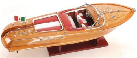 Collectibles Transportation 70cm Wooden Model Speed Boat Ship Riva