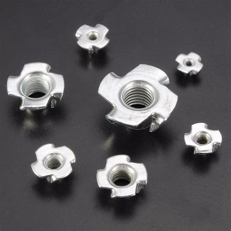 T Nuts Four Pronged Tee Nut M3 M4 M5 M6 M8 M10 Zinc Plated Blind Nut Captive Ebay