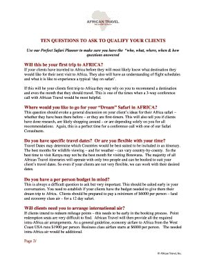 Fillable Online TEN QUESTIONS TO ASK TO QUALIFY YOUR CLIENTS Fax Email Print PdfFiller