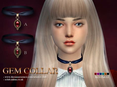 The Sims Resource S Club Ll Ts4 Necklace Gem Collar N01