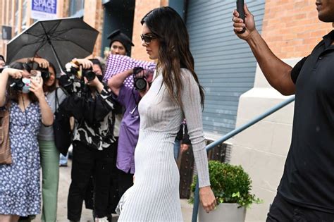 Kendall Jenner Looks Gorgeous In A Long Grey Dress While Attending The Khaite Spring Show