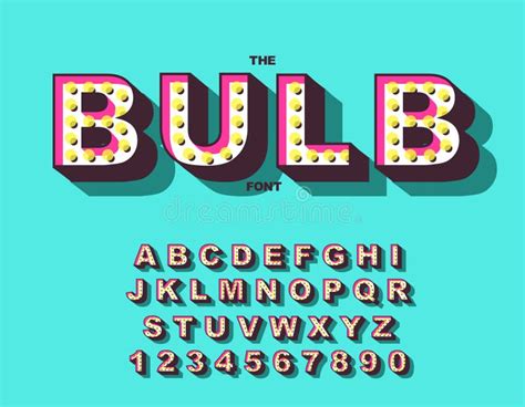Retro Light Bulb Bright Alphabet Vector Of Modern Bold Font And