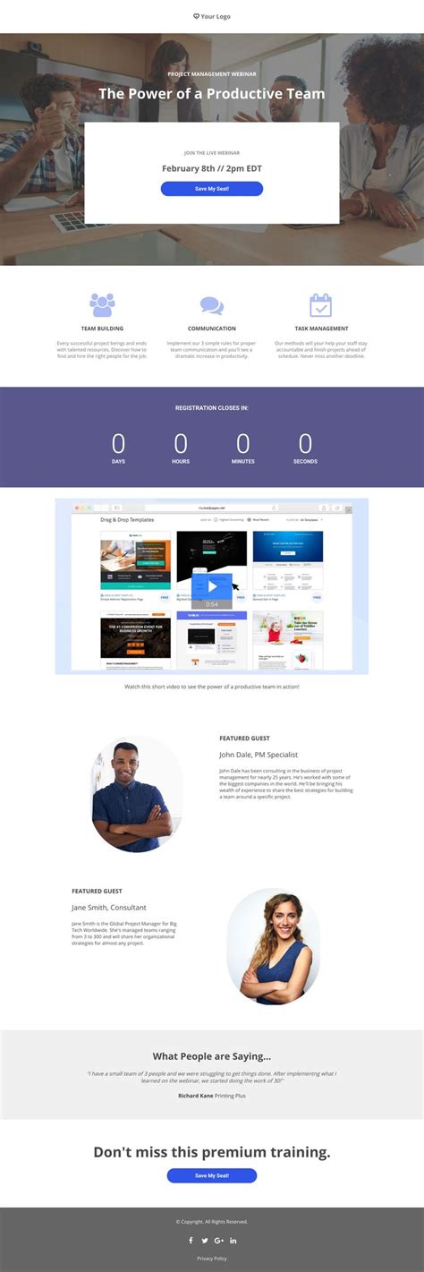 Maybe you would like to learn more about one of these? Management Webinar | Landing page, Page template, Templates