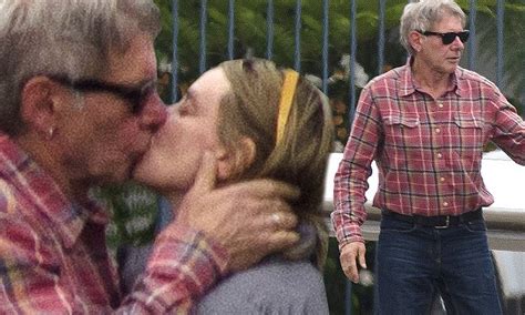 Harrison Ford Passionately Kisses Calista Flockhart After Jetting Home