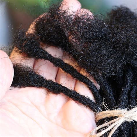 Thin Afro Kinky Dreadlocks Black Human Hair Dreadlock Extensions