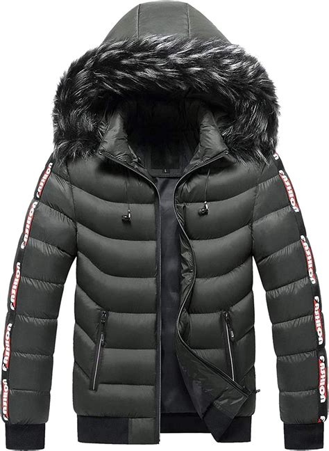puffer jacket mens winter jacket fur collar hooded coat thick men parkas down jacket warm