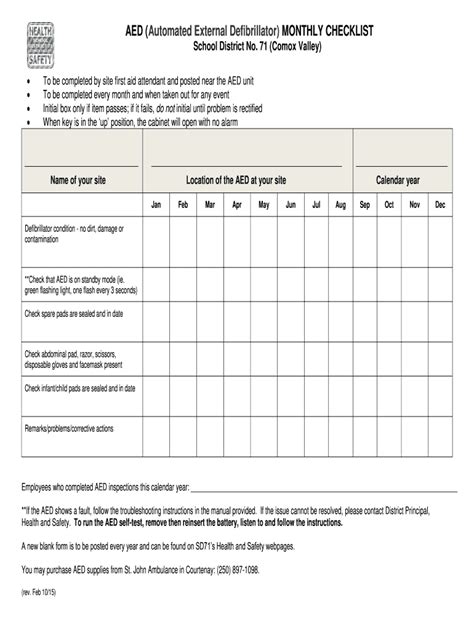 Aed Checklist Fill Out And Sign Online Dochub