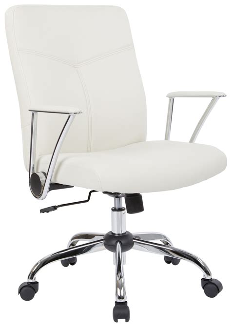 White Mid Back Conference Room Chair With Flip Up Arms Work Smart By