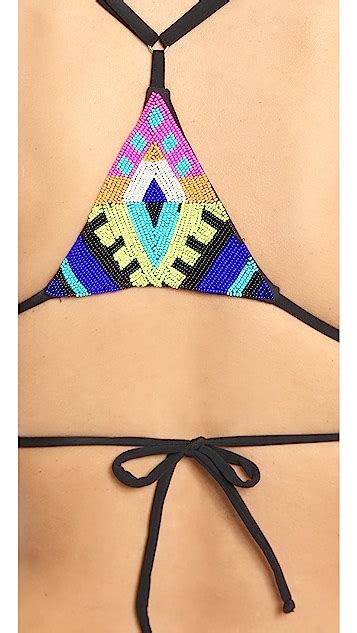 Mara Hoffman Beaded Triangle Top Bikinis Triangle Hot Sex Picture