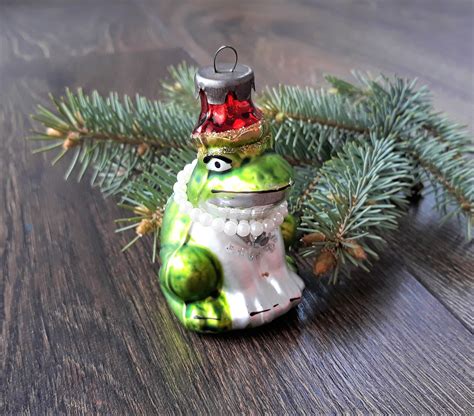 Frog Christmas Glass Ornaments Vintage Christmasretro Etsy