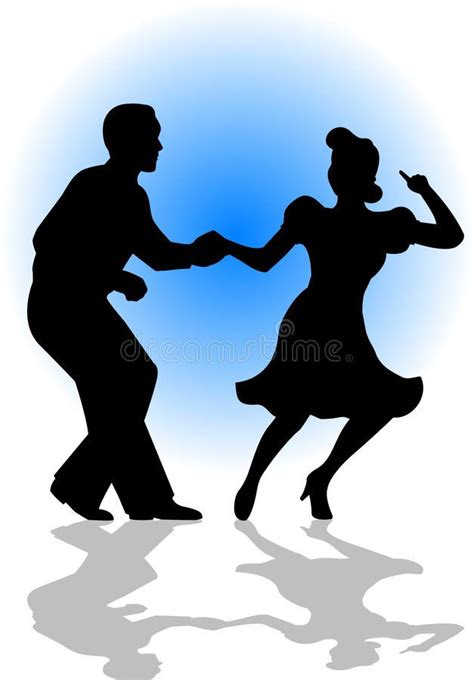 Oscillation De La Danse Env De Couples Illustration Stock Silhouette