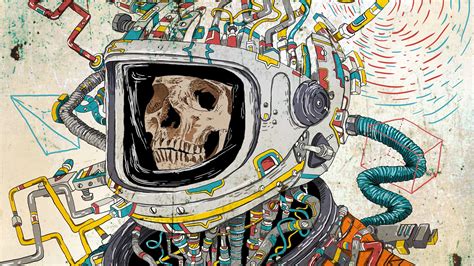 Download Wallpaper 1920x1080 Skull Space Suit Art Astronaut Surreal Full Hd Hdtv Fhd