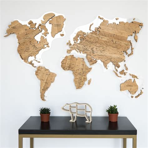 Wooden World Map For Wall Decor By Gadenmap Wood Wall Art Decor Wood