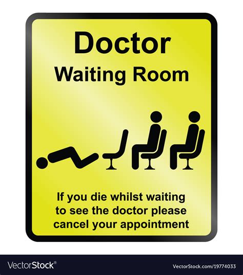 Doctors Waiting Room Information Sign Royalty Free Vector