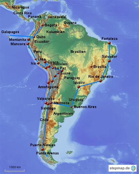 Stepmap Südamerika Landkarte Für Südamerika