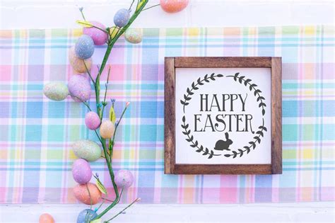 Happy Easter Stencil Easter Stencil Wreath Stencil Easter Etsy