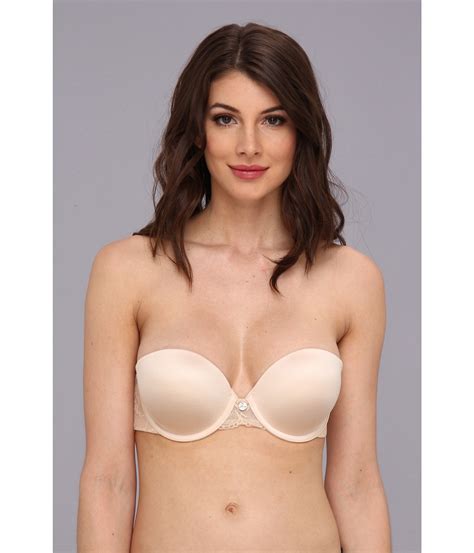 Dkny Lace Super Glam Strapless Push Up Bra 458111 In Natural Lyst